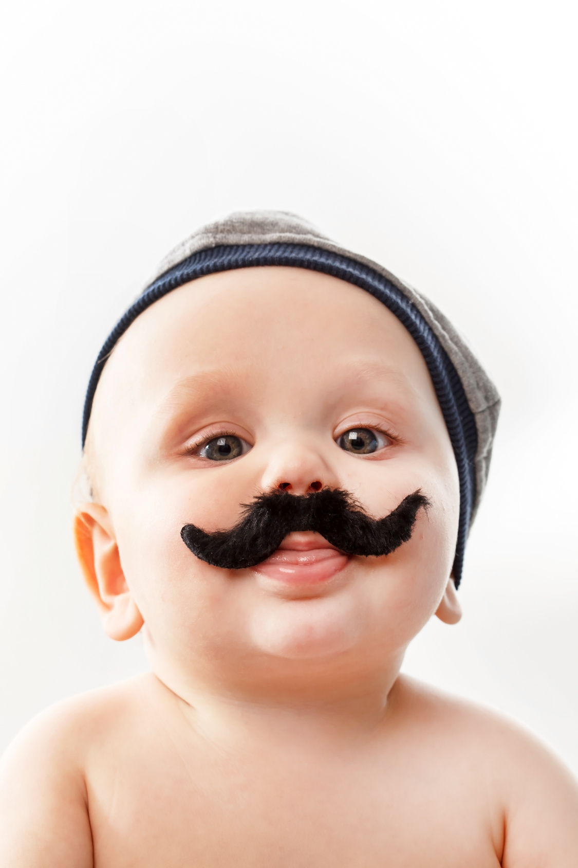 cute baby with moustaches